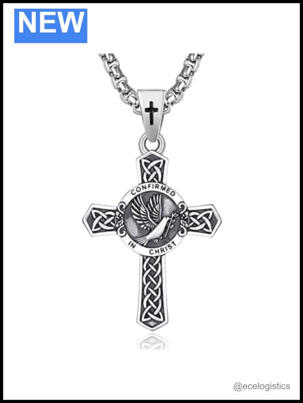 Sterling Silver Confirmation Cross Pendant Necklace